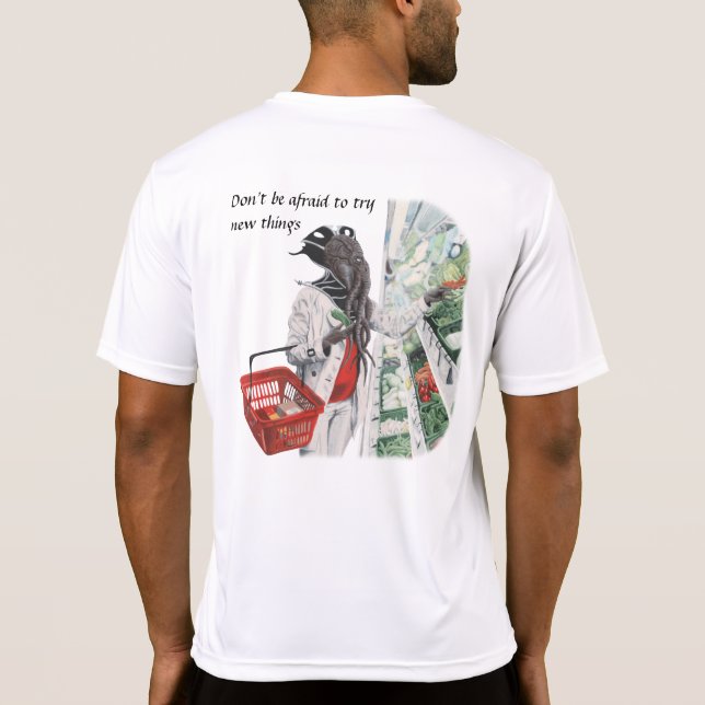 Mind Flayer Grocery Shopping Fantasy Art T-Shirt (Back)