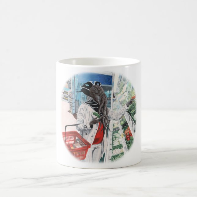 Mind Flayer Grocery Shopping Fantasy Coffee Mug (Center)