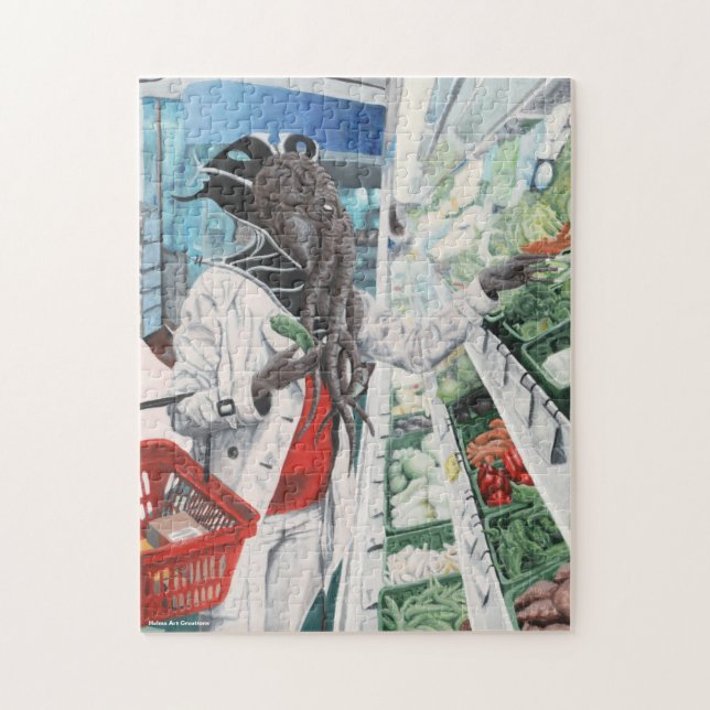 Mind Flayer Grocery Shopping Medium Jigsaw Puzzle (Vertical)