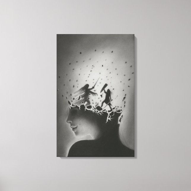 Mind Fragments: Inner Battle Canvas Print (Front)
