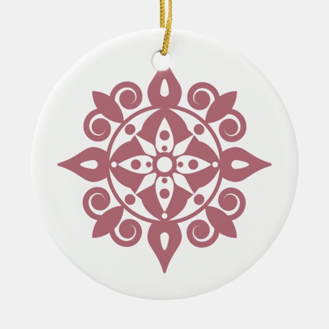 Mind fresh Mandala Design Ceramic Tree Decoration (Front)