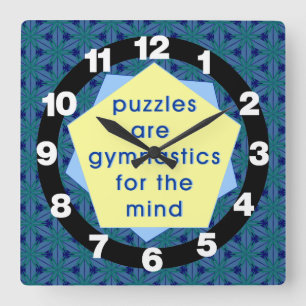 Mind Gymnastics Square Wall Clock