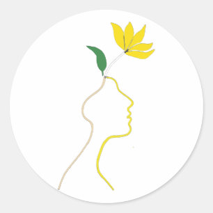 Mind in Bloom Sticker – Minimalist Mental Health 