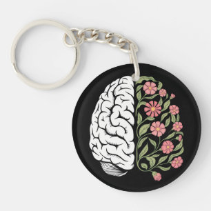 Mind in Bloom: The Balance of Logic and Nature Key Ring
