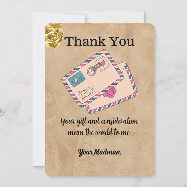 mind Letter Carrier Mailman Postal Mail Carrier Thank You Card (Front)