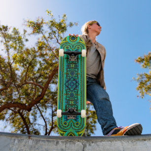 Mind Melting Intense Stained Glass Windows Graphic Skateboard