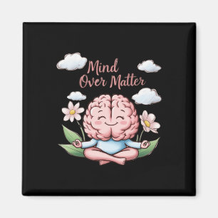 Mind Over Cartoon Brain Sticker Magnet