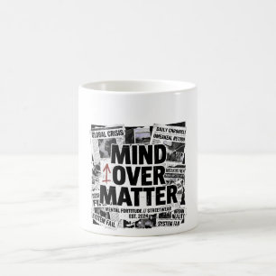 Mind Over Matter Brutalist Newspaper Graphic Hoodi Coffee Mug