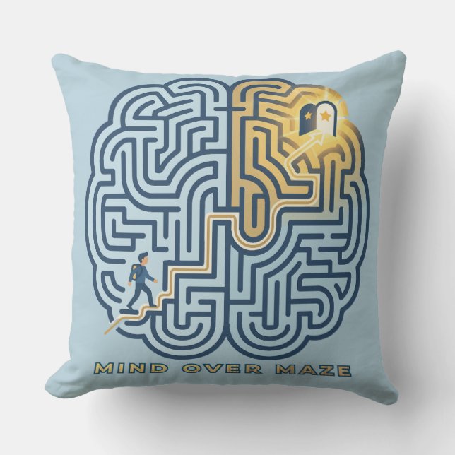 Mind Over Maze – Inspirational Brain Maze Cushion (Front)