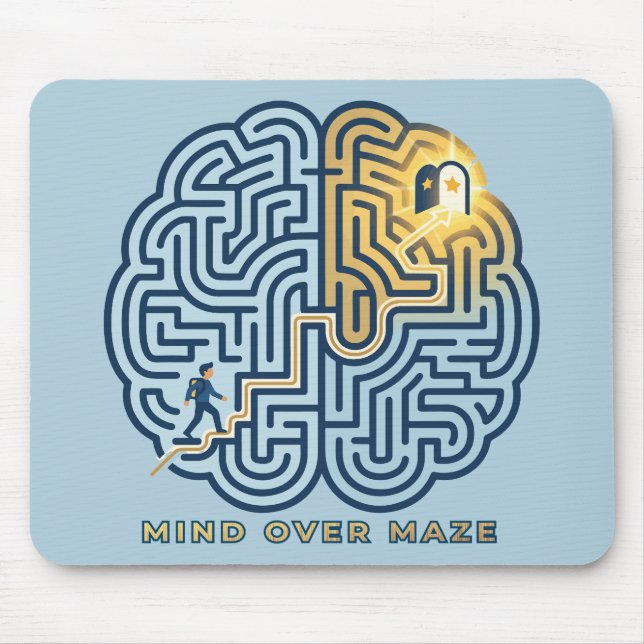 Mind Over Maze – Inspirational Brain Maze Mouse Pad (Front)