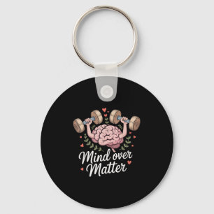 Mind Over Motivational Brain Lifting Weights Key Ring