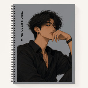 Mind Over Noise Anime Boy Attitude Notebook