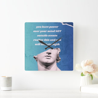 Mind Power Square Wall Clock