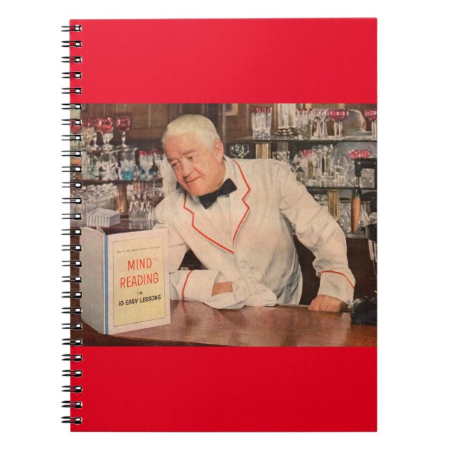 mind-reading at the bar spiral notebook (Front)