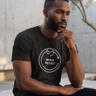Mind Reset Black T-Shirt Minimalist Mental Healt