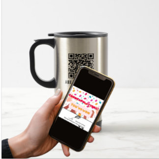  Mind Your Own Business Travel Mug | Funny QR Code