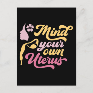 Mind Your Own Uterus Feminist Meme Gift Feminism Holiday Postcard