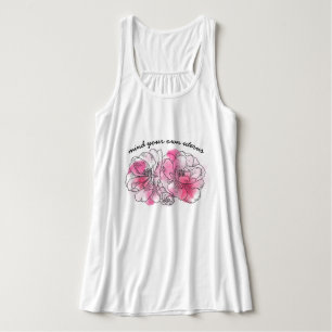 mind your own uterus (pink flowers) singlet