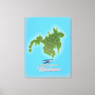 Mindanao Map Canvas Print