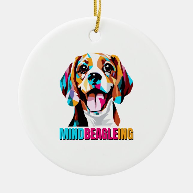 Mindbeagleing Beagle Dog Ceramic Tree Decoration (Front)