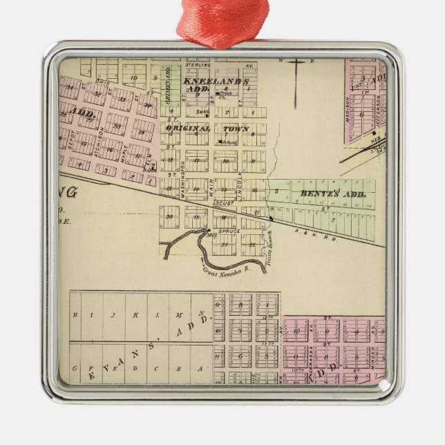 Minden, Nebraska Metal Tree Decoration (Front)