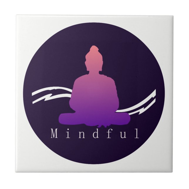 "Mindful" Beautiful Buddha. Tile (Front)