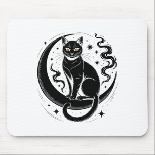 Mindful Cat Lotus Flower Yoga Spirituality Tee Mouse Pad