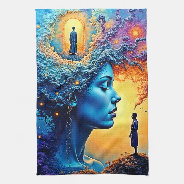 Mindful Cosmic Journey Tea Towel (Vertical)