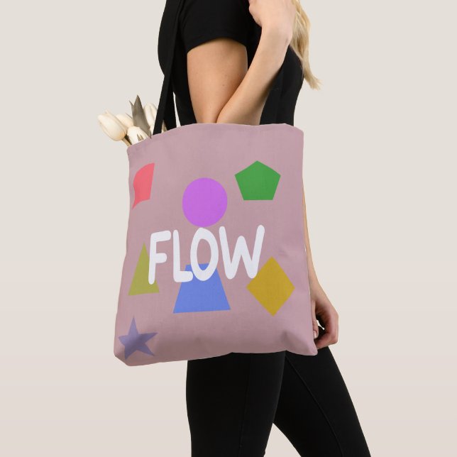 Mindful Flow and Balance Abstract Geometric Shapes Tote Bag (Close Up)