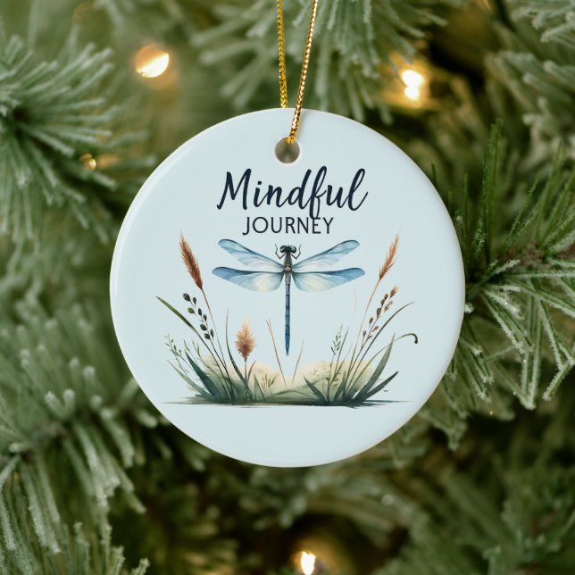 Mindful Journey - Dragonfly Nature Ceramic Tree Decoration (Tree)