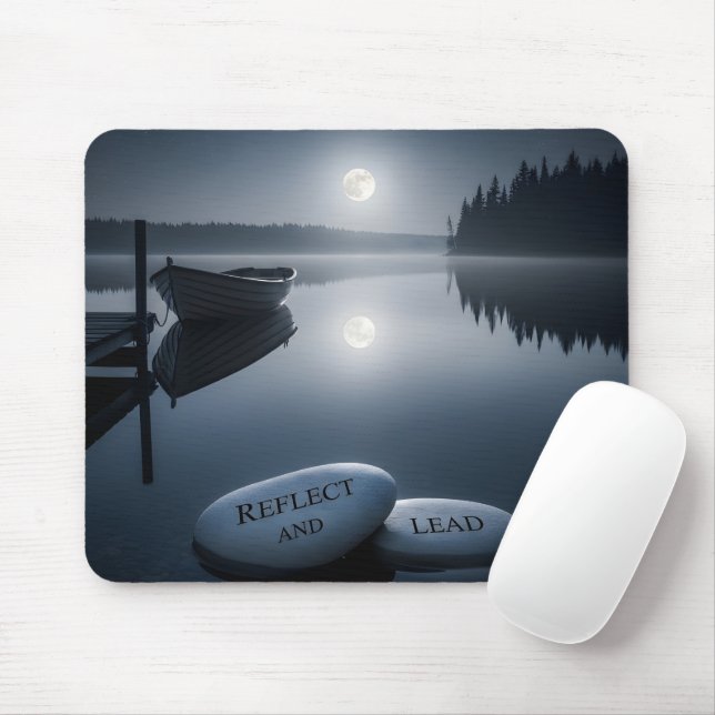 Mindful Leadership Serene Night Landscape Mouse Pad (With Mouse)