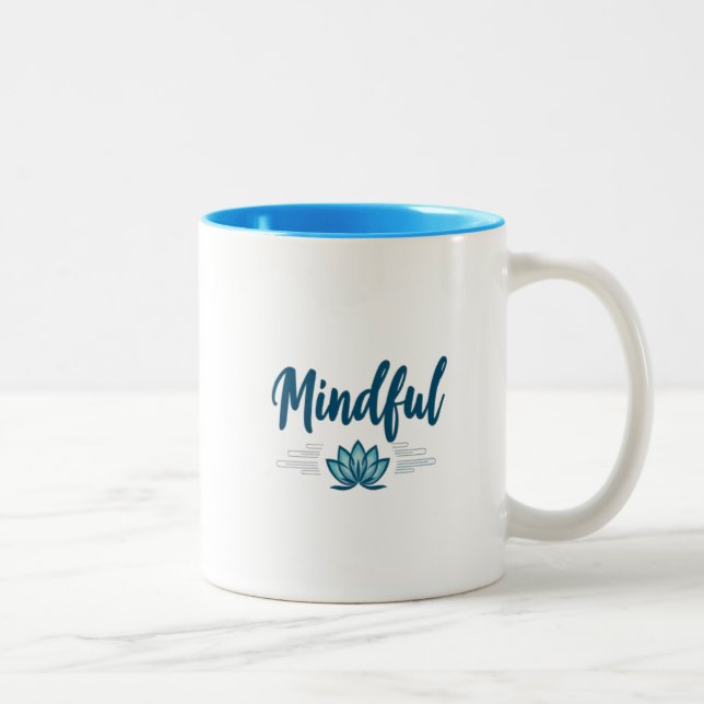 Mindful Lotus Flower Mug - Blue Interior (Right)