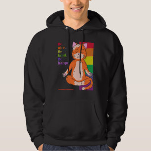 Mindful Meditating Cats Rainbow Loving Kindness Me Hoodie
