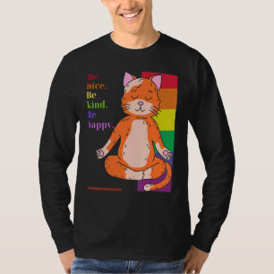 Mindful Meditating Cats Rainbow Loving Kindness Me T-Shirt