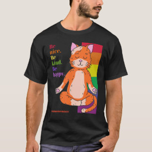 Mindful Meditating Cats Rainbow Loving Kindness Me T-Shirt