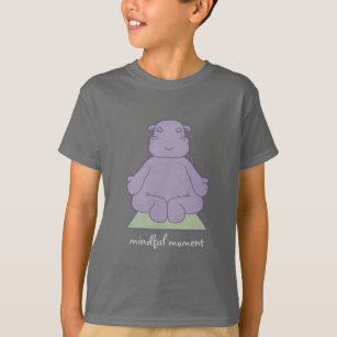 Mindful Moment Hippo Kids Dark T-Shirt