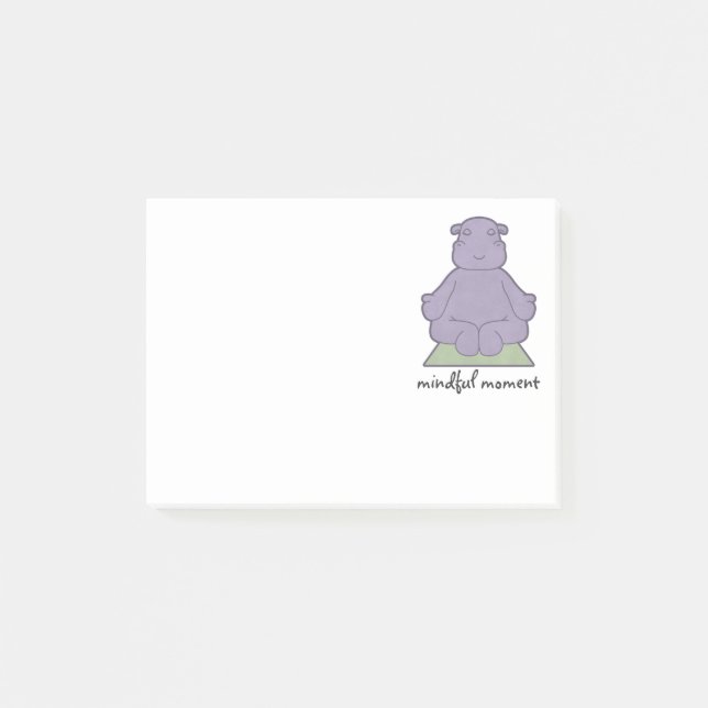 Mindful Moment Hippo Sticky Notes (Front)
