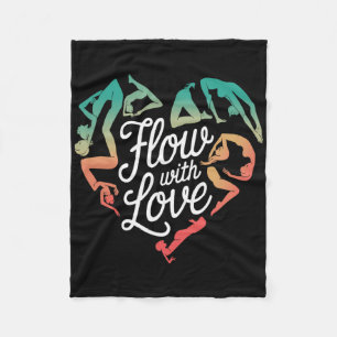 Mindful Movement Flow With Love Yoga Heart Energy  Fleece Blanket