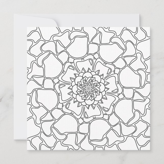 Mindful Summer: Floral Pattern Colouring Card (Front)