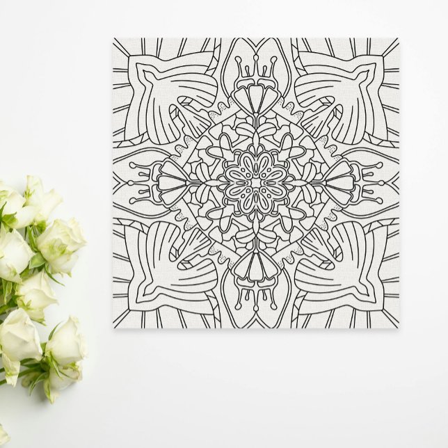 Mindful Summer: Peaceful Botanical Colouring  Poster (Creator Uploaded)