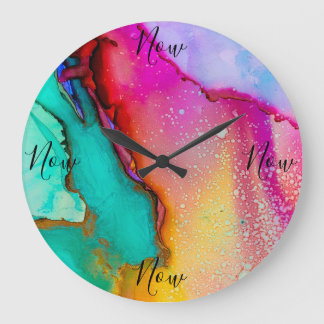 Mindfulness Clock with Watercolor Background