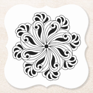 Mindfulness Flower Mandala Design Paper Coaster