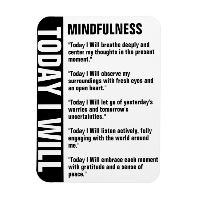 Mindfulness Goals Reminder Customise Magnet (Vertical)