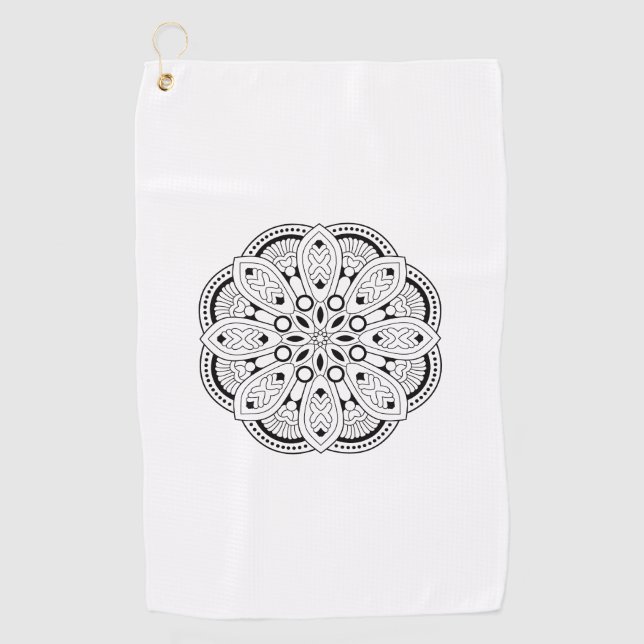Mindfulness Mandala Design Golf Towel (Front)