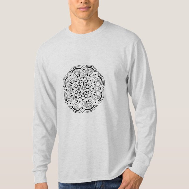 Mindfulness Mandala Design  T-Shirt (Front)