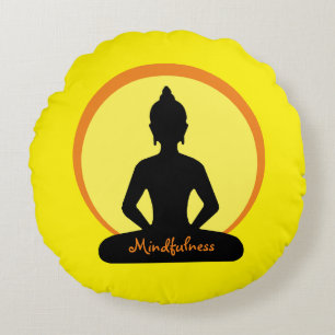 Mindfulness & Meditation (Buddha Studio decor) Round Cushion