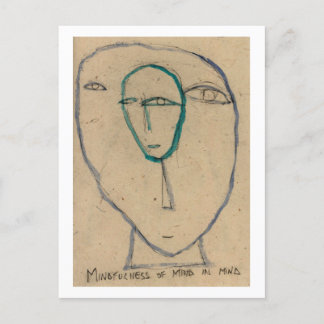 Mindfulness of mind in mind. Buddhist concept Postcard