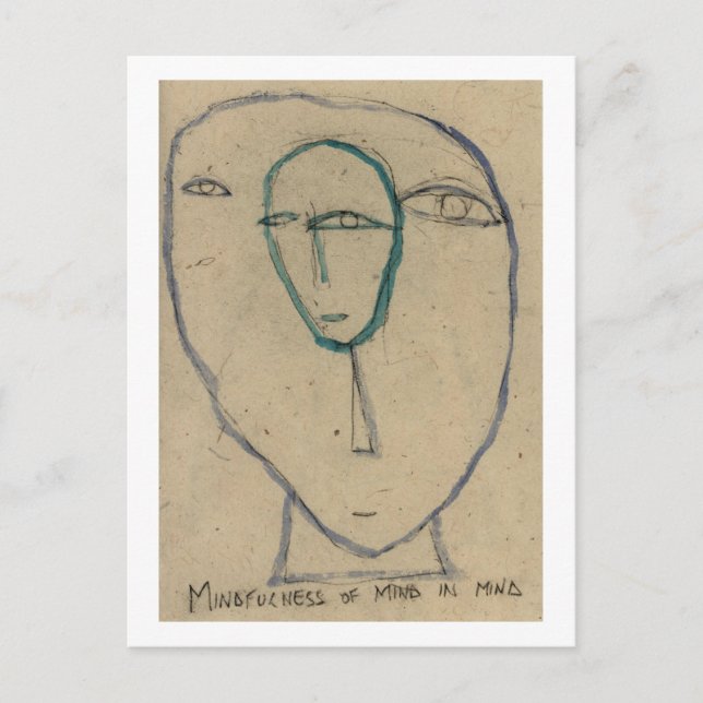 Mindfulness of mind in mind. Buddhist concept Postcard (Front)