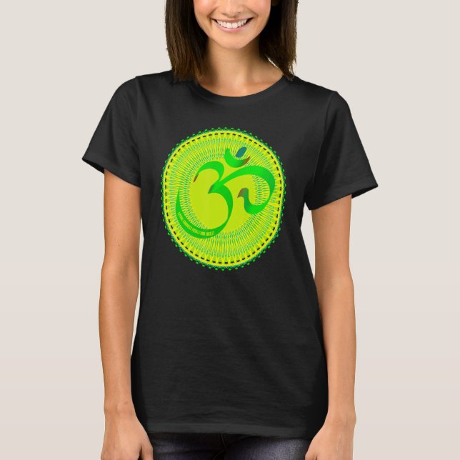 Mindfulness Om Ohm Mandala Buddhism Yoga Meditatio T-Shirt (Front)