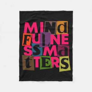 Mindfulness S Sticker Fleece Blanket